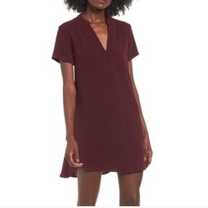 Lush All in Favor Hailey Crepe Dress, Color Wine Red / Burgundy